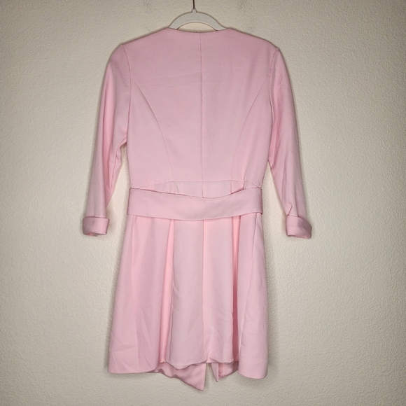 Mac Duggal Baby Pink Ruffle Tuxedo Mini Dress 4 - Picture 4 of 7
